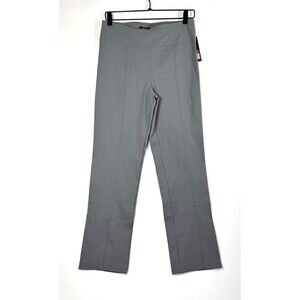 Klaveli Pants Womens 10 Gray Stretch Pull On Straight Leg Slit Hem Made in USA